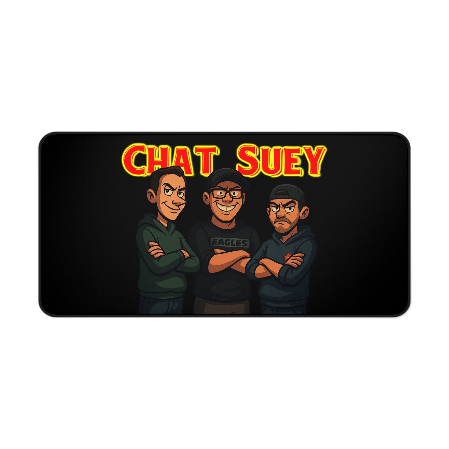 Chat Suey Desk Mat, Gaming Mouse Pad, Fun Office Decor, Unique Gift for Gamers, Desk Accessories, Home Office Essentials