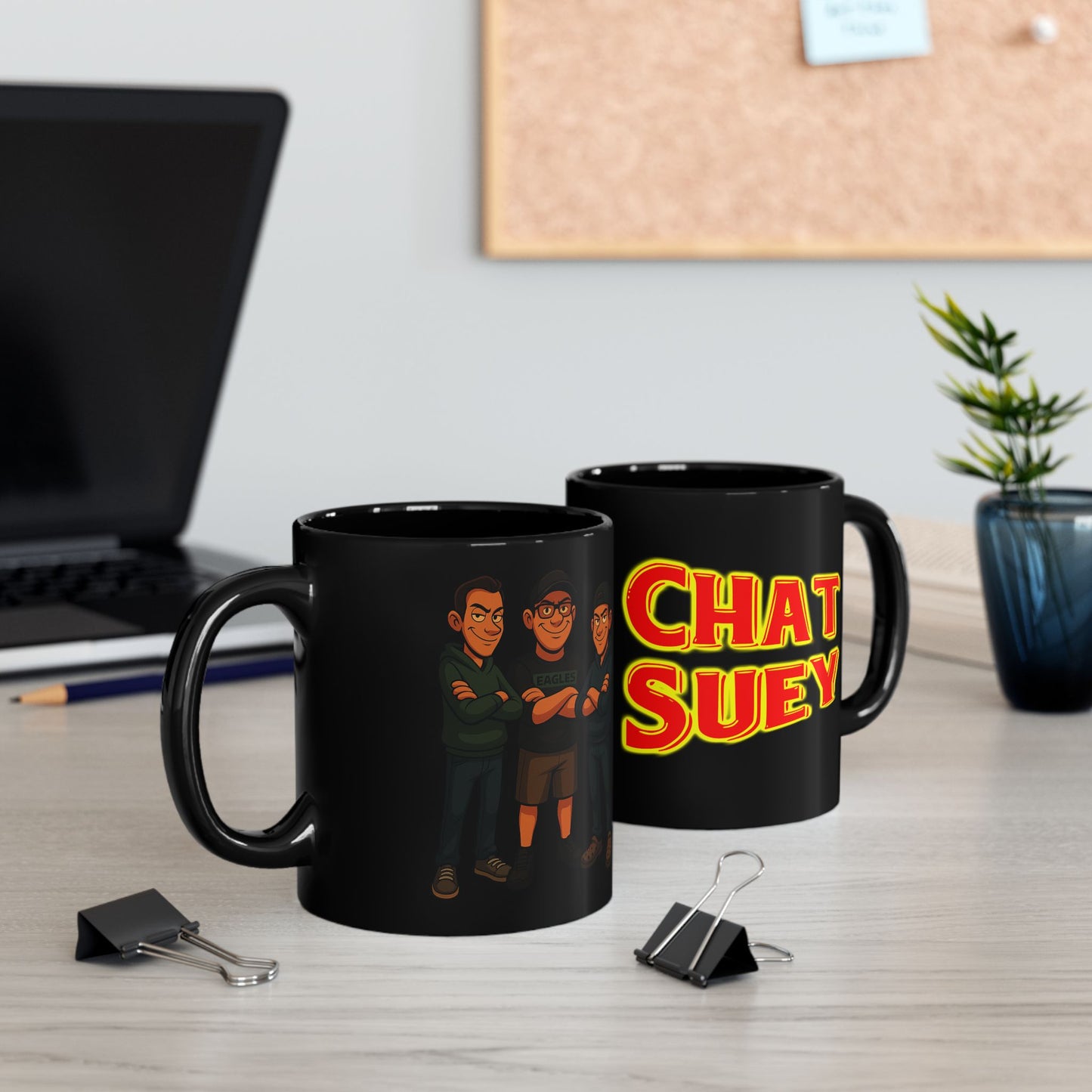 Chat Suey Black Mug - 11oz / 15oz