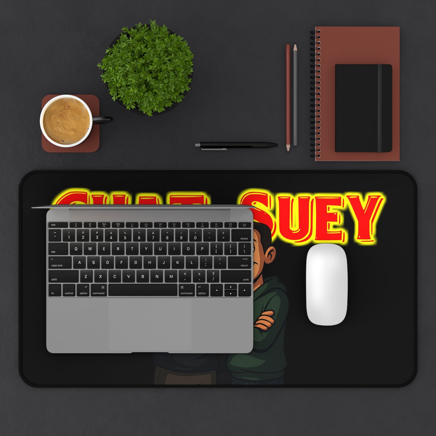 Chat Suey Desk Mat, Gaming Mouse Pad, Fun Office Decor, Unique Gift for Gamers, Desk Accessories, Home Office Essentials