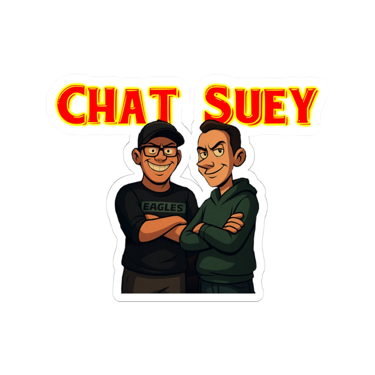 Chat Suey Kiss-Cut Stickers, Fun Cartoon Stickers for Laptops, Water Bottles, Notebooks, Gift for Music Lovers, Pop Culture Decor