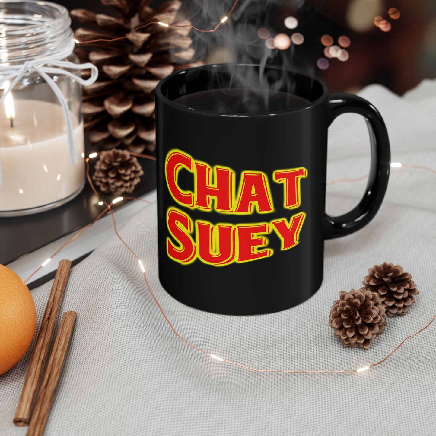 Chat Suey Black Mug - 11oz / 15oz