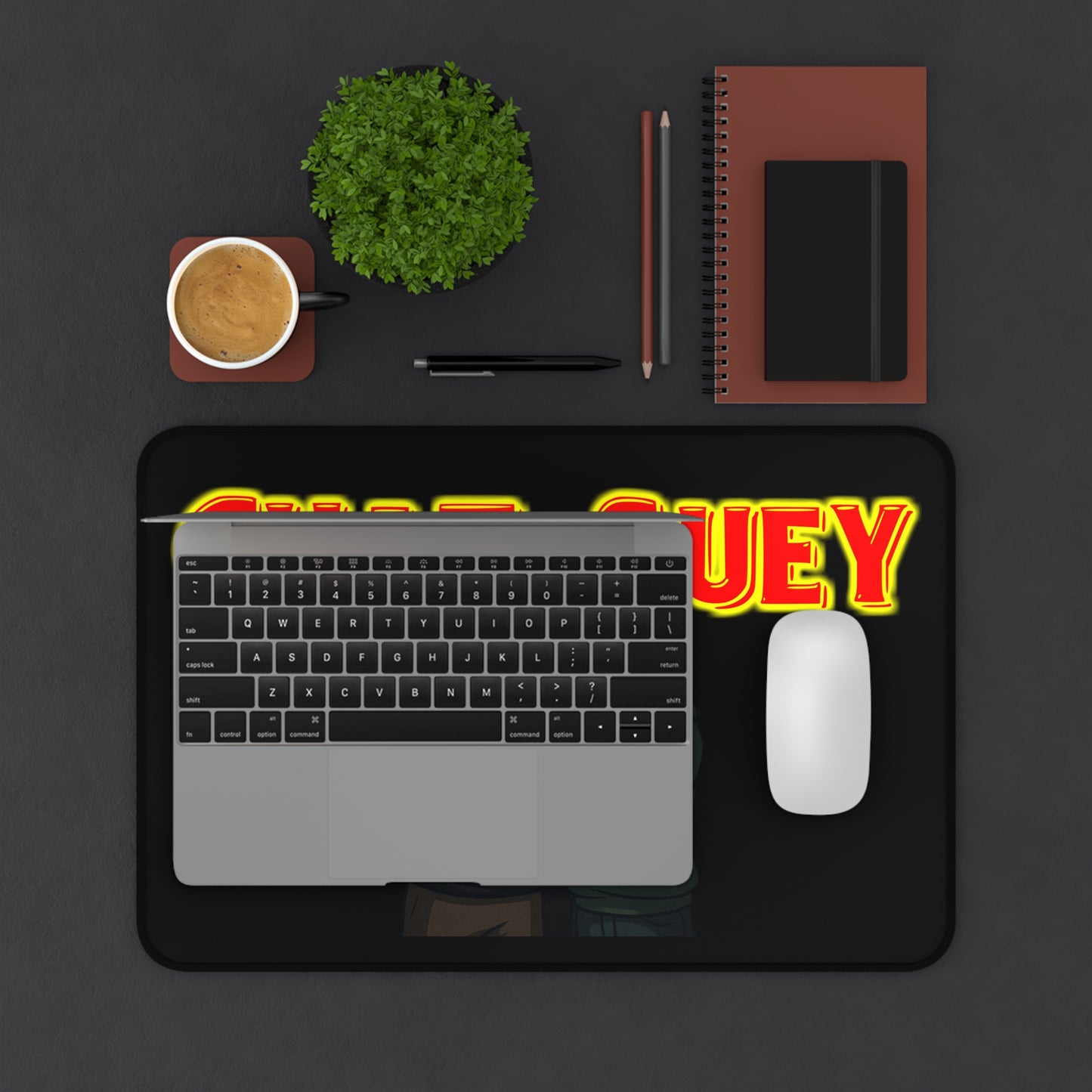 Chat Suey Desk Mat, Gaming Mouse Pad, Fun Office Decor, Unique Gift for Gamers, Desk Accessories, Home Office Essentials