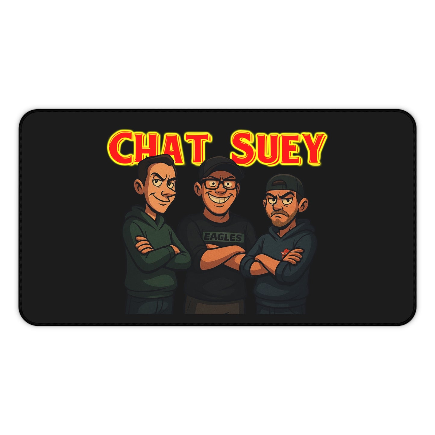 Chat Suey Desk Mat, Gaming Mouse Pad, Fun Office Decor, Unique Gift for Gamers, Desk Accessories, Home Office Essentials